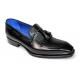 Emilio Franco "Tommaso" Black Genuine Italian Calf Leather Tassel Loafers.